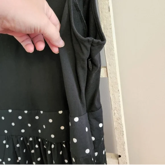 City Chic Dress womens Large 20 black and white polka dot sleeveless pockets - Picture 4 of 5